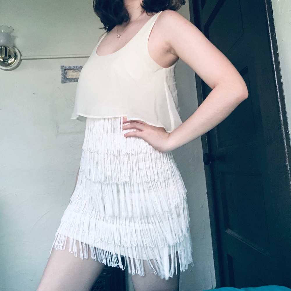 🤍White Fringe Dress🤍